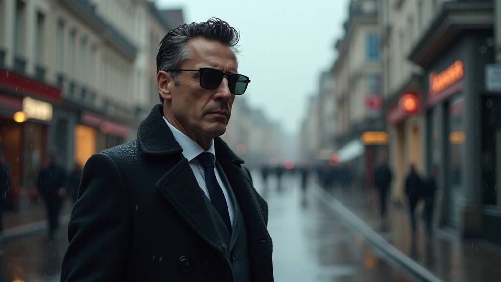 Bruno Retailleau lors de sa visite à Nantes, portant des lunettes de soleil sous la pluie