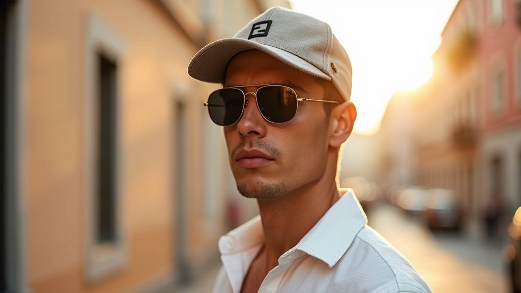 Combinaison casquette Fendi verte olive avec lunettes de soleil cat-eye écaille - style élégant et féminin