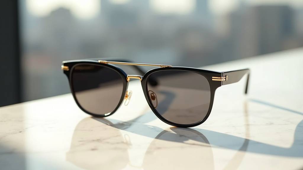 Collection de lunettes de soleil Yves Saint Laurent sur un fond élégant et sophistiqué