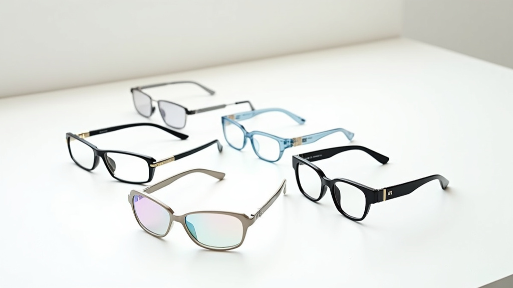 Différents matériaux de montures de lunettes : acétate, métal, bois et plastique recyclé