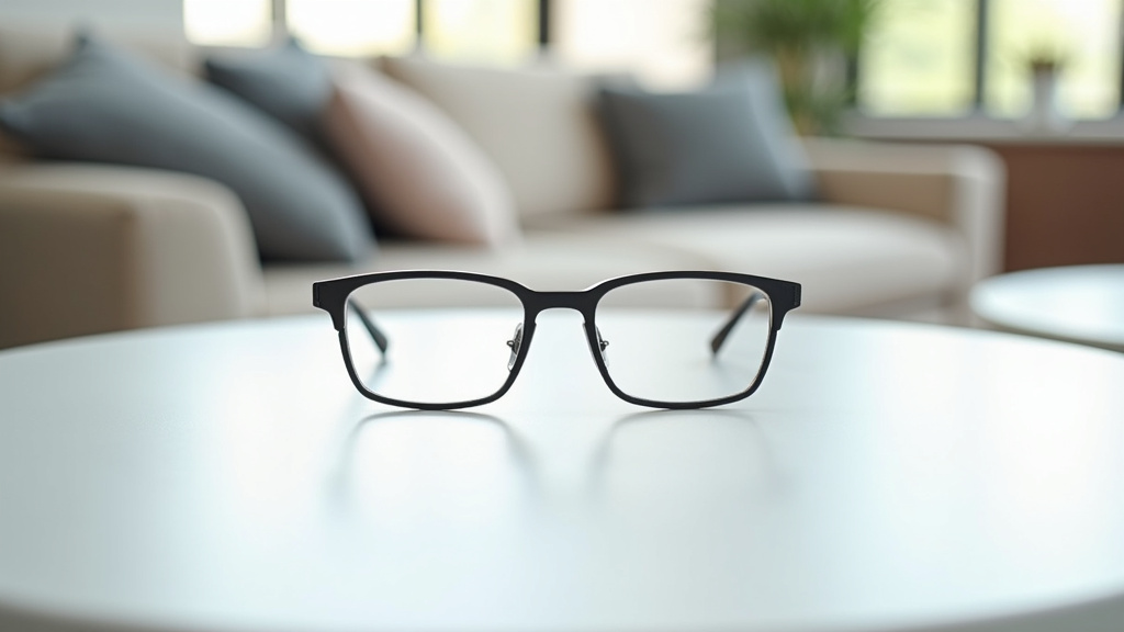Lunettes Clic magnétiques posées sur un support, symbole de l'innovation et du confort visuel