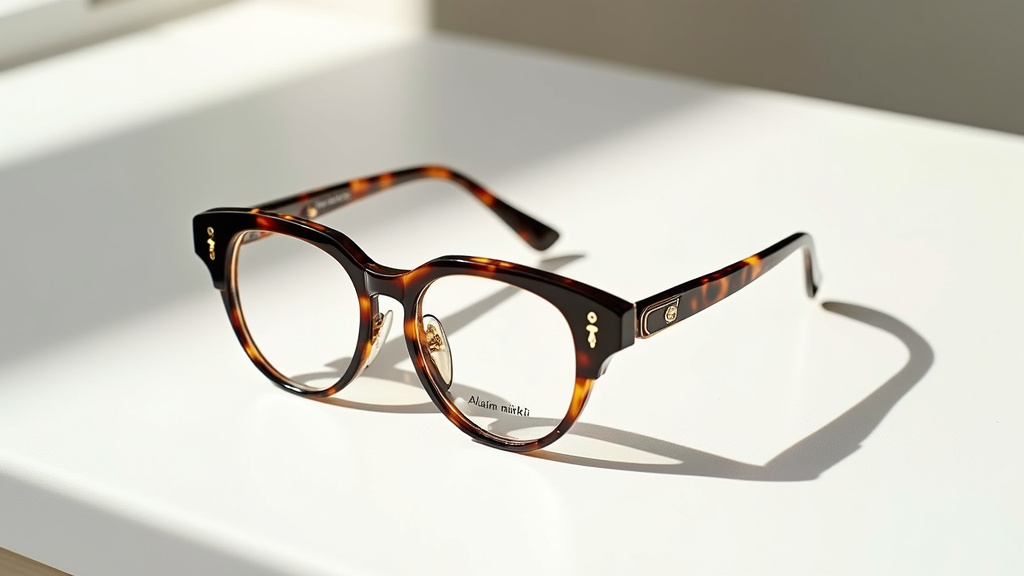 Détail des lunettes Alain Mikli en acétate de cellulose et corne naturelle